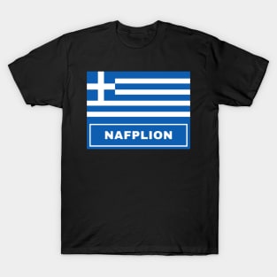 Nafplion City with Greek Flag T-Shirt